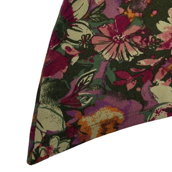 Denim & Co. Sharkbite Top 3/4 Sleeve Floral Crew Neck Casual Multicolor Women 1X - Picture 9 of 9